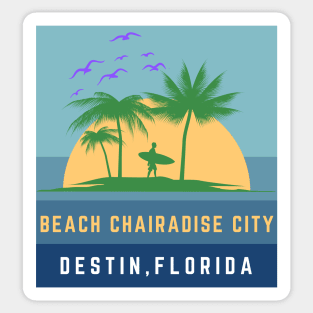 Beach Chairadise City Destin Beach Florida Sticker